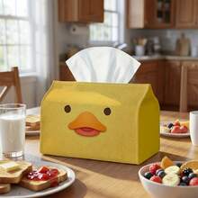 1pc Funny Modern Minimalist Tissue Box | Multi-Functional Napkin Dispenser, Available In 2 Sizes, Perfect For Home, Party And Car Decor, Duck Face Animal Pattern - Decorative Tissue Box For Living Room And Bedside Table - Multicolor - View 2