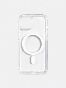 1pc 5-Style Optional Contrast Border Magnetic Large Window Transparent Phone Case, Ins Minimalist Phone Case, Built-In Magnetic Ring Supports Wireless Charging; Covers, A Style Transparent Border / B Style Light Pink Border / C Style Vibrant Orange Border / D Style Classic Black Border / E Style Light Gray Border, Raised Lens Full Coverage Anti-Drop Soft Shell, Minimalist Versatile Fashion Phone Case, Suitable For Personal Use, Birthday Gift Choice; Compatible With IPhone Case - Multicolor - View 130