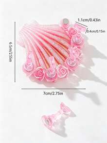 New Nail Art Nail Tips Gradient Shell Series Base Laser Aurora Ice Transparent Practice Nail Tips Long Nail Tips - Pink - View 4