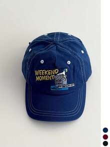 Unisex Floral Embroidered Baseball Cap, Soft Crown Face-Slimming Versatile Sun Protection Baseball Cap - Multicolor - View 13