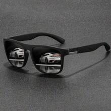 1 Pair Classic Square Frame Glasses, Unisex, Multi-Color Coated Lenses, Outdoor Beach Driving Casual Accessory - Multicolor - View 13