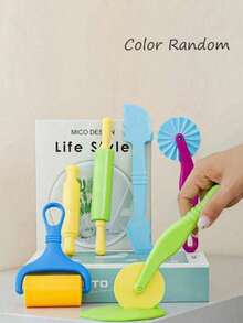 6pcs Colorful Modeling Clay Tools, Creative 3D Clay Tool Kit, ABS Material, Deluxe Clay Sculpting Set, Double-Ended Plastic Clay Carving Tools, Beginner DV Clay Making Tools, Decorate And Shape Cakes, Random Colors - Multicolor - View 2
