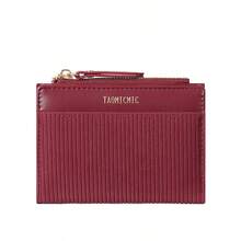 Fashion Vertical Grain PU Bifold Purse, Multi Card Slots ID Window Portable Zipper Wallet For Daily Use - Multicolor - View 3