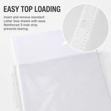 50/100 Sheet Protectors, 8.5x11 Inch Page Protectors For 3 Ring Binder, Standard Weight, Non-Glare Protector, Letter Size, Top Loading, Acid-Free - Sets - View 6