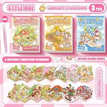3pcs Mini Scene Stationery Stickers, Creative Sticker Book For Building Scenes, DIY Stickers For Books, Mini Sticker Book, Small Pattern Stickers, Laser Cut Stickers, Handmade Photo Album Supplies, Scrapbooking Material,Party Favors,Scrapbook Supplies - Multicolor - View 9