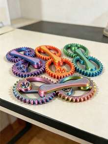 1pc 3D Printed Smooth Rotating Stress Relief Gear, Small Desktop Fidget Toy - Multicolor - View 5