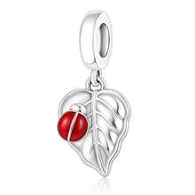 Sweet Food & Fruit Dangle Charm Beads, Pea Ice Cream Donut Apple Pinecone Leaf Design, Fit European Bracelet, DIY Jewelry Accessory,1PC - Silver - View 10