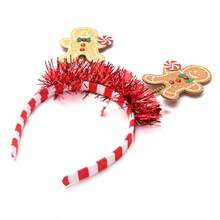 1pc/New Christmas Spring Headband Gingerbread Man Rain Tinsel Star Party Atmosphere Christmas Hair Tie - Multicolor - View 4