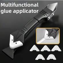 1pc Multi-Functional 3-In-1 Silicone Sealing Tool | Ergonomic Handle 6-Piece Set (5 Replaceable Heads), Durable, Non-Sharp Tips, Easy To Use, Convenient Sealing And Cleaning, Electric-Free Cementing Tool For Scraping Corners, Applying And Smoothing Silicone, Cement, And Grout; Multi-Functional Scraper Tool, Crack Silicone Sealing Tool, Stainless Steel Head - Cleaning And Scraping Tool, Scraper Tool Set, Joint Filler Tool, Flat Tool, Edge Trimming Tool And Cement Cleaner, Silicone Remover, Multi-Tool. A Must-Have For Every Household. - View 5