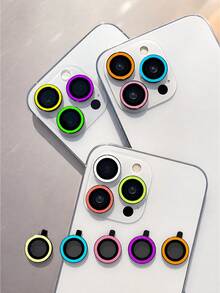 9片螢光夜光鏡頭玻璃保護膜，相容 iPhone 18/18 Pro/18 Pro Max/17 Pro Max/17 Pro/17 Air/17/16/15 Pro Max，附發光相機玻璃金屬環，相容 14/13 Plus/12 Pro Max/Mini，生日、家人、朋友禮物，鏡頭保護膜，手機配件，9色隨機發貨 - 9pcs - 查看 9