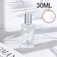 20ml/30ml/50ml Clear Glass Perfume Spray Bottle, Empty Refillable Fine Mist Atomizer For Women And Men, DIY Fragrance, Handbag, Travel And Daily Use - Silver - View 8