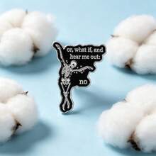 Funny Skeleton Brooch Pin, Dancing Skeleton Enamel Lapel Pin With Slogan, Gothic Punk Badge For Backpack Cloth Hat, Unique Humor Gift For Friends - Multicolor - View 9