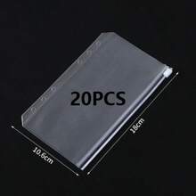 1/5/10/20Pcs A6 Clear PVC Budget Cash Envelopes, 6-Hole Loose Leaf Zipper Binder Pockets, Waterproof Document Filing Pouches For 6-Ring Planner Binder - Sets - View 11