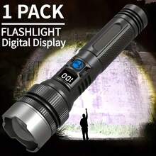 High-Power Flashlight. Featuring A Digital Display And USB Charging, This Flashlight Is An Essential Tool For Camping And Wilderness Survival; It Makes An Excellent Gift For Camping Enthusiasts And Is An Ideal Choice For Emergency Preparedness. - 911 Flashlight - View 3