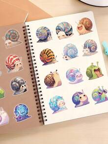 54 Pcs Stiker PET Siput Kartun Lucu Estetik, Dekal Hewan Kreatif Lucu Tahan Air, Set Stiker Jurnal untuk Scrapbook Botol Minum Laptop Casing Ponsel untuk Anak Perempuan - siput - View 6