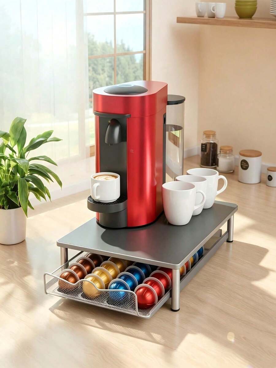 Coffee Capsule Drawer Storage Box, Capable Of Holding 40 Large-Sized Capsules To Keep Your Desktop Tidy And Allow Easy Access. Smooth Pull-Out Coffee Capsule Storage Rack - Multiple Specifications - View 1