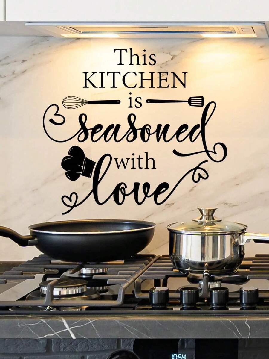 1 buah Stiker Dapur PVC, Stiker Dinding Grafis Slogan Modernis untuk Renovasi Dapur, Stiker, Stiker Dinding, Stiker Vinyl untuk Dekorasi Rumah, Item Dekorasi Musim Semi untuk Menyegarkan Rumah Anda, Stiker Dekorasi Rama, Hadiah Ulang Tahun, Wisuda, Dekorasi Dapur - Beraneka warna - View 1
