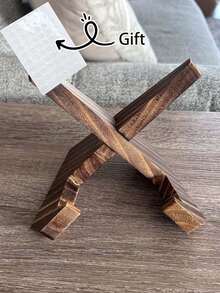 Rustic Wooden Cookbook Stand, Multi-Functional Cookbook Holder, Kitchen Countertop Storage Rack, Desktop Display Stand, Suitable For Cookbooks, Tablets, Photo Frames And Plates, Keep Your Kitchen Desktop Items Organized - Multicolor - View 5