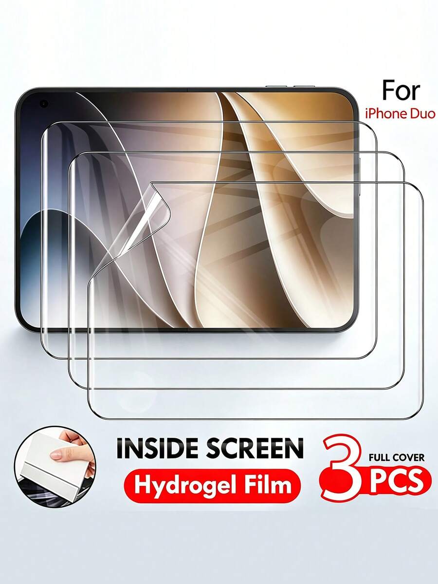 3 Packs Screen Protector Compatible Compatible With Iphone Duo Flexible TPU Film, HD Clear Bubble-Free Self-Healing, Support Fingerprint Unlock Protective Cover Film Compatible With Iphone Duo, Easy Installation - Clear - View 1