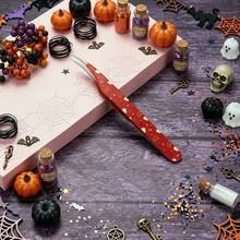 1pc Halloween Pumpkin Spider Web Slanted Tip Tweezers, Precise Nail Sticker Tool, False Eyelash Application Tool, Stainless Steel Pointed Eyebrow Tweezers, Beauty Tool, Holiday Gift, Hair Removal Tweezers - Multicolor - View 12