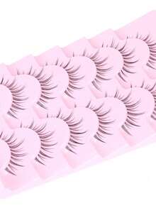Cartoon Eyelashes Natural Look Anime Eyelashes Transparent Band Natural Cartoon Eyelashes Manga Korean Style Eyelashes Korean & Japanese Style Cosplay Eyelashes - Black - View 4