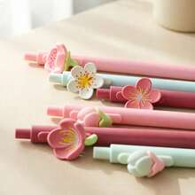 Floral Party Ballpoint Pen - Cute Pink High-Quality Vibrant Floral Series Retractable Pen, Party Gift, Back To School Essential, Drawing Pen, Learning Tool, Fashion Stationery, Souvenir Multi-Piece Set Party Gift - A - View 5