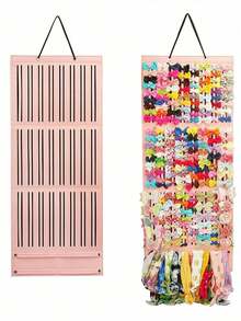 One Woolen Hair Accessory Storage Box - Large Capacity Hair Clip And Hair Bun Holder Storage - Suitable For Girls And Babies' Hair Accessories Storage - Hanging Decorative Storage Items For Children's Rooms - Storage Display Stand - Multicolor - View 10