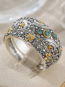 Tsnamer Two Exquisite Rings Featuring Vintage-Style Floral Patterns, Perfect For Everyday Wear Or As A Mother's Day Gift. - View 6