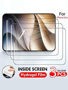 3 Packs Screen Protector Compatible Compatible With Iphone Duo Flexible TPU Film, HD Clear Bubble-Free Self-Healing, Support Fingerprint Unlock Protective Cover Film Compatible With Iphone Duo, Easy Installation - Clear - View 7