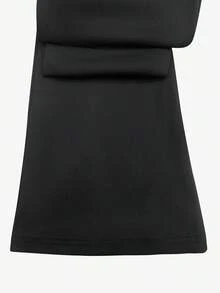 XLLAIS Celana Flare Pinggang Tinggi Seksi Elastis 2026, Celana Olahraga Kasual Warna Polos, Cocok untuk Halloween Musim Semi Hitam - Hitam - View 11