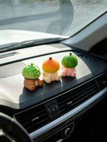 Cute Watermelon Durian Orange Car Dashboard Creative Interior Decoration Small Ornament Fruit Head Animal Car Dashboard Healing Style Decor - Fruit Ornament - View 4