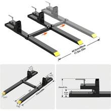 Heavy Duty Clamp-On Pallet Forks For Tractor Skid Steer Loader, Quick Attach Debris Forks - Black - View 2