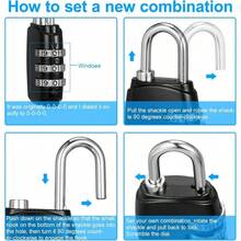 1pc 3 Digit Combination Padlock, Resettable Password Lock, Small Portable Code Lock For School Locker Dormitory Gym Cabinet Suitcase Backpack Toolbox, Color & Style Random - Combination Lock - View 7