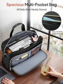 NEWHEY 17.3 Inch Laptop Bag For Men Water Resistant Briefcase Large Capacity Messenger Bag Teacher Bag For Work School Travel Business Office - Multicolor - View 3