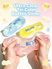 Mainan Squishy Stik Mentega Warna Macaron, Mainan Gel Lembut Transparan yang Dapat Dibentuk, Mainan Sensorik Remas Bertema Makanan Realistis, Dekorasi Meja, Hadiah Liburan & Pesta untuk Remaja dan Dewasa - MultiWarna - View 3