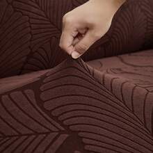 1pc Woven Skirt Style Sofa Cover, Fully Wrapped Dust-Proof Sofa Cover, High Elasticity, Strong Tensile Strength, No Deformation, Washable And Machine Washable Without Fading, Moisture Absorbing And Breathable, Suitable For All Seasons - Coffee - View 9