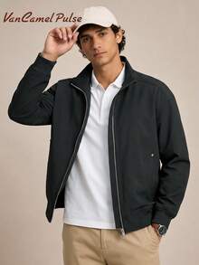 Vancamel Pulse Men's Jacket, Fashionable Minimalist Versatile Lapel Design, Large Pocket Outdoor Casual Style - Black - View 1