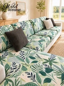 1pc Tropical Rainforest Print Elastic Stretch Soft Milk Silk Sofa Cushion Cover, Suitable For All Seasons - Multicolor - View 2