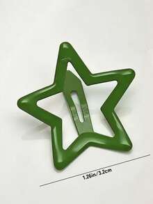 50/30/10pcs Green Mori Style Five-Pointed Star BB Hair Clips, Side Clips, Bangs Clips, Daily Hair Styling Accessories For Women And Girls - Multicolor - View 5