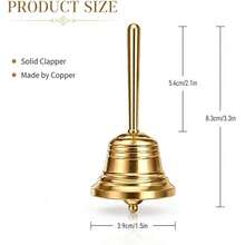 Small Brass Bell, Portable Dinner Bell Mini Hand Bells For Seniors Bedside, Musical Teacher, Wedding, Dinner, Meditation - Handbell - View 6