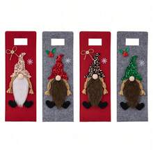 1pc Christmas Decoration Wine Bottle Bag, Christmas Wine Bottle Cover Party Decor - Multicolor - View 4