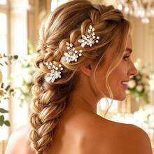 3pcs Elegant Plant ABS Plastic (ABS Resin) Hair Sticks Bridal Wedding Hair Accessories For All Seasons - Color - View 7