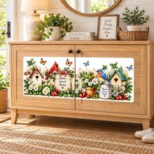 Birdhouse Garden Cabinet Decals Farmhouse Kitchen Backsplash Sticker Bird Flower Wall Decor Home Sweet Home Decoration - Christmas Wall Decals - View 5
