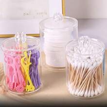 Cotton Swab Box With Lid Dust-Proof Makeup Pad Storage Box Dental Floss Box Toothpick Box - A - View 3