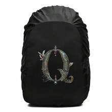 Penutup Hujan Ransel Motif Cetak Huruf Gulir Bunga Dekoratif Vintage, Pelindung Ransel Tali Serut Tahan Air dan Anti Debu, Perlengkapan Outdoor Tahan Lama untuk Mendaki, Berkemah dan Perjalanan - Hitam - View 139