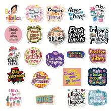 Positive Inspirational Stickers, Motivational Quotes Waterproof Stickers, Self-Affirmation Floral Text Stickers, Suitable For Journals, Water Bottles, Laptops, Luggage, Scrapbooks, Back To School Essentials - A - View 7