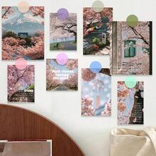 SCXXBSW 15pcs "Cherry Blossoms Falling In The Woods" Card Wall Decal For Room Decor; Greeting Card For Friends And Loved Ones; Romantic, Nostalgic Style; Suitable For Diaries And Scrapbooks - 15pcs - View 4