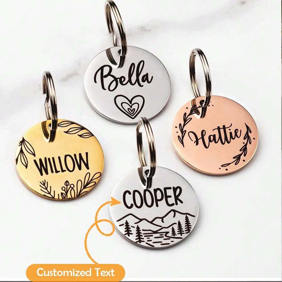 Pet Name Tag, Personalized Pet Supplies, Pet, Cat, Dog, Dog ID, Pet Gift - Multicolor - View 1