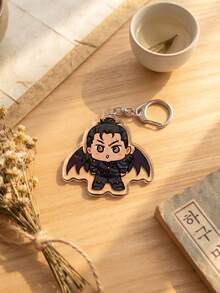 1pc/5pcs Fantasy Romance Novel Chibi Character Aesthetic Acrylic Keychains,Fantasy Romance Novel/Thorns & Roses Cute Q-Version Character Series Irregular Pattern Pendant,Backpack & Car Key Decoration,Gift For Fantasy Novel Readers & A-COTAR Fans - Multicolor - View 6