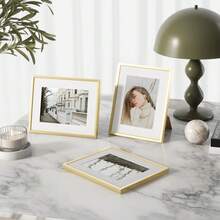 Mosearon 3pcs/2pcs/1pc Aluminum Alloy Picture Frame 30x40cm, A3 A4 Minimalist Classic Metal Frame, Certificate Frame, High-Quality Metal Brushed Texture, High-Resolution Acrylic Glass, Vertical And Horizontal Display - Flat Aluminum Alloy - View 4